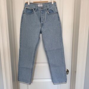 Still Here Beach Tate Vintage Blue High-Waisted Straight Jeans